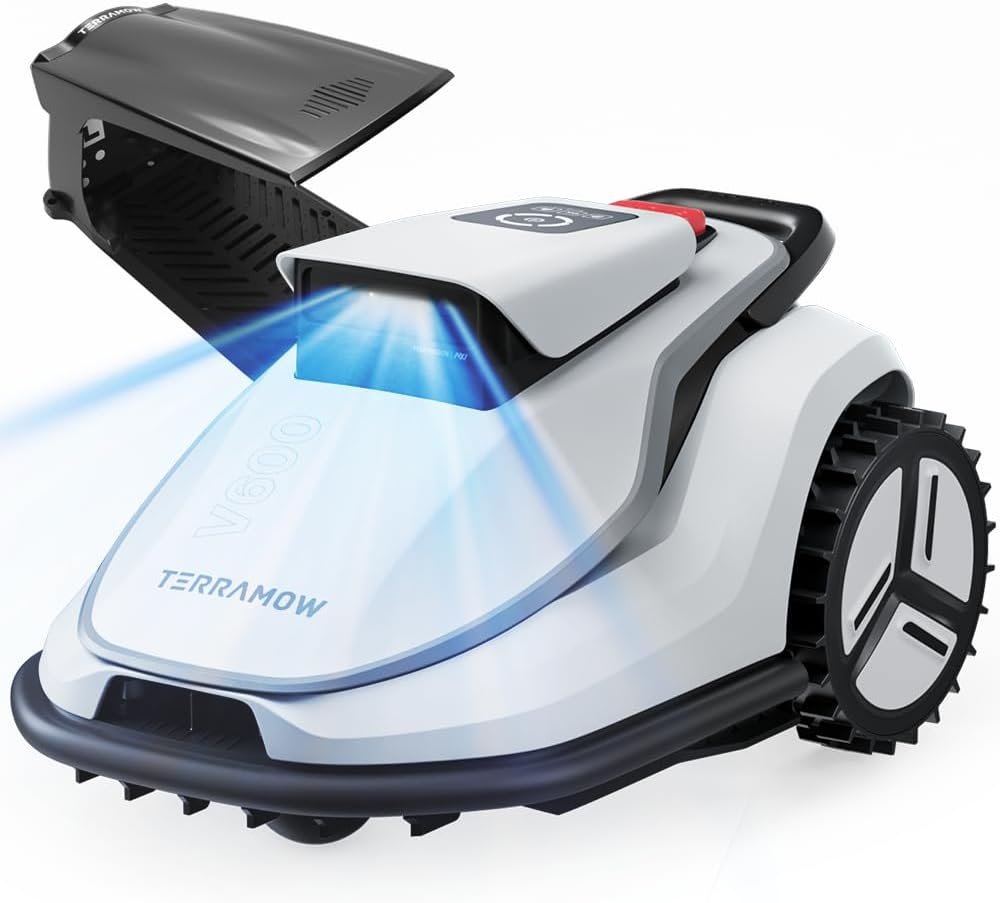 51020csYpFL._AC_SL1000_.jpg TerraMow V600 Mähroboter ohne Begrenzungskabel mit Garage, Tri-AI Vision-Technologie ohne Kabel-/RTK-Signalprobleme, DropMow automatische Kartierung – Bild 1