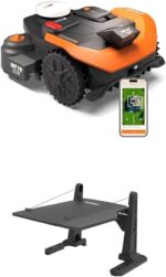 Worx Landroid Vision Cloud WR312E 2WD Mähroboter mit Garage, kabelloser Rasenmähroboter für bis zu 1.200 m², (KI-Hinderniserkennung, Vslam +