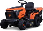 Fuxtec Rasentraktor Fx-rmt84m, Aufsitzmäher mit 83cm Schnittbreite, 6-stufige Schnitthöhenverstellung, kraftvoller Benzinmotor, Grasfangkorb 280L,