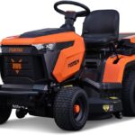 Fuxtec Rasentraktor Fx-rmt84m, Aufsitzmäher mit 83cm Schnittbreite, 6-stufige Schnitthöhenverstellung, kraftvoller Benzinmotor, Grasfangkorb 280L,
