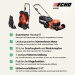 Echo Akku Rasenmäher DLM-310/46 inkl. 2× 40 V Li‑Ion Akkus – 46 cm Schnittbreite – Kabelloser 3‑in‑1 Rasenmäher – Mulchen, Fangen, Seitenauswurf – – Bild 2