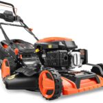 Fuxtec 4in1 Benzin Rasenmäher FX-RM5196eSPRO mit E-Start und regulierbarem Selbstantrieb, Gartenmäher inkl. Frontstoßstange, 51 cm Schnittbreite,