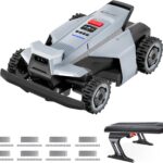 Segway Navimow X420 Mähroboter mit Garage X + 8 Sätze Klinge (separater Versand), für 2000 ㎡, Zero-Turn AWD für 84% Steigungen, Nrtk + 360° Vision +