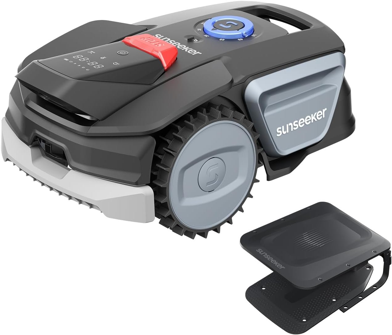 61U2SWSK1sL._AC_SL1500_.jpg Sunseeker V1+Garage, Mähroboter ohne Begrenzungskabel, 300 m² für Kleine Gärten, Vision AI Intelligente Navigation, Rasenroboter mit EIN-klick-Mähen, – Bild 1