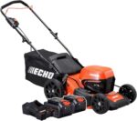 Echo Akku Rasenmäher DLM-310/46 inkl. 2× 40 V Li‑Ion Akkus – 46 cm Schnittbreite – Kabelloser 3‑in‑1 Rasenmäher – Mulchen, Fangen, Seitenauswurf –