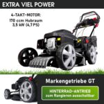BRAST Benzin Rasenmäher mit Antrieb | 3,5kW(4,76PS) | Elektrostart | 46cm Schnittbreite | viele Modelle | TÜV | 4 Takt OHV Motor | 30-80mm – Bild 2
