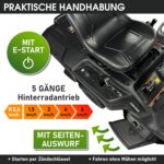 BRAST Benzin Rasentraktor Aufsitzmäher | 5,15kW(7PS) | Elektrostart | XXL Schnittbreite 61cm | TÜV geprüft | Variable Geschwindigkeit | 150L Fangkorb – Bild 4