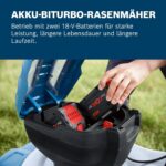 Bosch Professional 18V System Akku-Rasenmäher GRA 18V2-46 (Schnittbreite: 46 cm, 6-stufige Höheneinstellung, 60-Liter-Textil-Grasfangkorb, inkl. 2 x – Bild 5