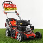 Hecht 5-IN-1 Benzin Rasenmäher – leistungsstarker 4 Takt Eco Motor 4,4 kW (6,0 PS) – Seilzug Starter – mit 53 cm Schnittbreite – 75 l Fangkorb –