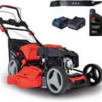 Scheppach Benzin Rasenmäher MS225-53E mit E-Start | Radantrieb | 6PS | 53 cm Schnittbreite | 7-fache Höhenverstellung | 65 Liter Fangkorb |