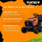Fuxtec Rasentraktor Fx-rmt84m, Aufsitzmäher mit 83cm Schnittbreite, 6-stufige Schnitthöhenverstellung, kraftvoller Benzinmotor, Grasfangkorb 280L, – Bild 5