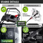 BRAST Benzin Rasenmäher mit Antrieb | 3,5kW(4,76PS) | Elektrostart | 46cm Schnittbreite | viele Modelle | TÜV | 4 Takt OHV Motor | 30-80mm – Bild 5
