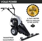 BRAST® Balkenmäher Benzin 3,5kW(4,8PS) mit Antrieb Schnittbreite 97cm Luft-Bereifung mit Geländeprofil Rasenmäher Hochgrasmäher Wiesen-Mäher 196ccm – Bild 3