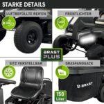 BRAST® Rasentraktor Benzin Aufsitzmäher | 5,15kW(7PS) | Elektrostart | XXL Schnittbreite 61cm | TÜV geprüft | Variable Geschwindigkeit | 150L – Bild 5