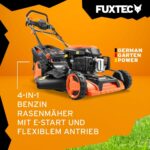 Fuxtec 4in1 Benzin Rasenmäher FX-RM5196eSPRO mit E-Start und regulierbarem Selbstantrieb, Gartenmäher inkl. Frontstoßstange, 51 cm Schnittbreite, – Bild 2