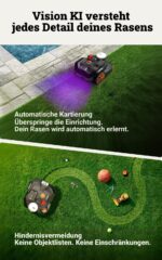 WORX Landroid Vision Cloud WR306E 2WD Mähroboter ohne Begrenzungskabel für 600 m² (KI-Hinderniserkennung, Vslam+ RTK Cloud Navigation, Auto-Mapping, – Bild 3