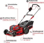 Einhell Akku-Rasenmäher GP-cm 36/52 S Li BL Kit Power X-Change (36 V, 52 cm Schnittbreite, bis 1200 m², Brushless, 65 L Fangkorb, Radantrieb, inkl. – Bild 3