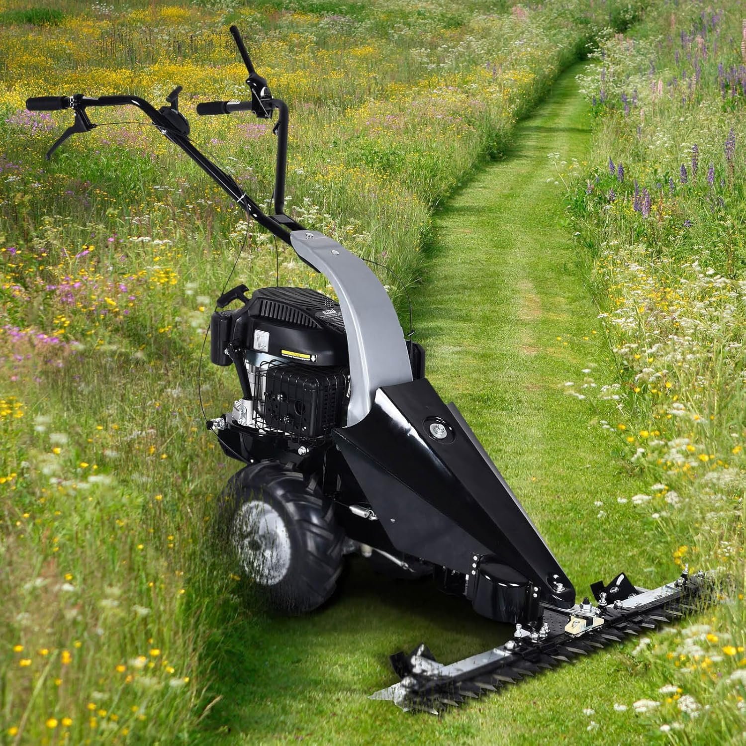 81JYLGVYQZL._AC_SL1500_.jpg BRAST® Balkenmäher Benzin 3,5kW(4,8PS) mit Antrieb Schnittbreite 97cm Luft-Bereifung mit Geländeprofil Rasenmäher Hochgrasmäher Wiesen-Mäher 196ccm – Bild 1