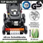 BRAST Benzin Rasenmäher mit Antrieb | 5,2kW(7PS) | Elektrostart | 48cm Schnittbreite | viele Modelle | TÜV | 4 Takt OHV Motor | 30-80mm Schnitthöhe | – Bild 5