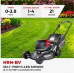 Honda Hrn-bv 53,3 cm Akku-Rasenmäher, selbstfahrend, mit variabler Geschwindigkeit mit 1,9 Bushel-Kapazität, leicht zu entfernender Grasbeutel, – Bild 2