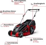 Einhell Akku-Rasenmäher GE-cm 43 Li M Kit Power X-Change (36V, 43 cm Schnittbreite, bis 600 m², Brushless, Mulch-Kit, 63L Fangkorb, 25-75 mm – Bild 3