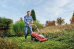 Einhell Akku-Rasenmäher RASARRO 36/42 Kit Power X-Change (36V, 42 cm Schnittbreite, bis 725 m², Brushless, 50L Fangkorb, Mulchfunktion, inkl. 2X – Bild 4
